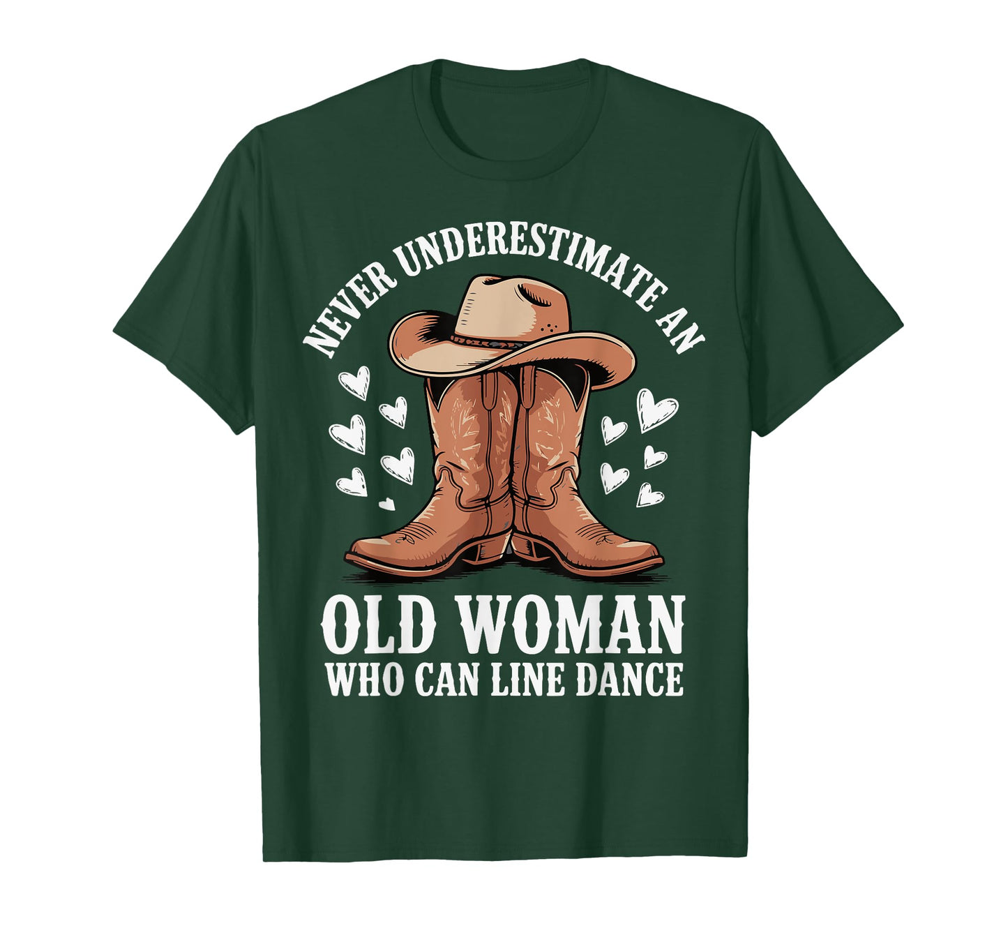 Never Underestimate An Old Woman Who Can Line Dance T-Shirt