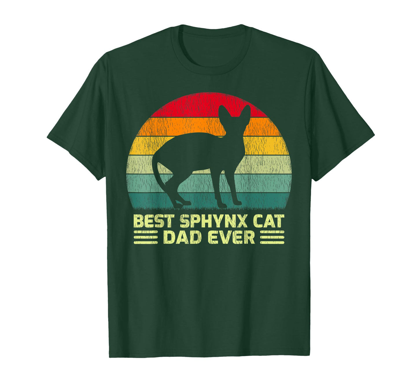 Funny Vintage Best Sphynx Cat Dad Ever Father's Day Men T-Shirt