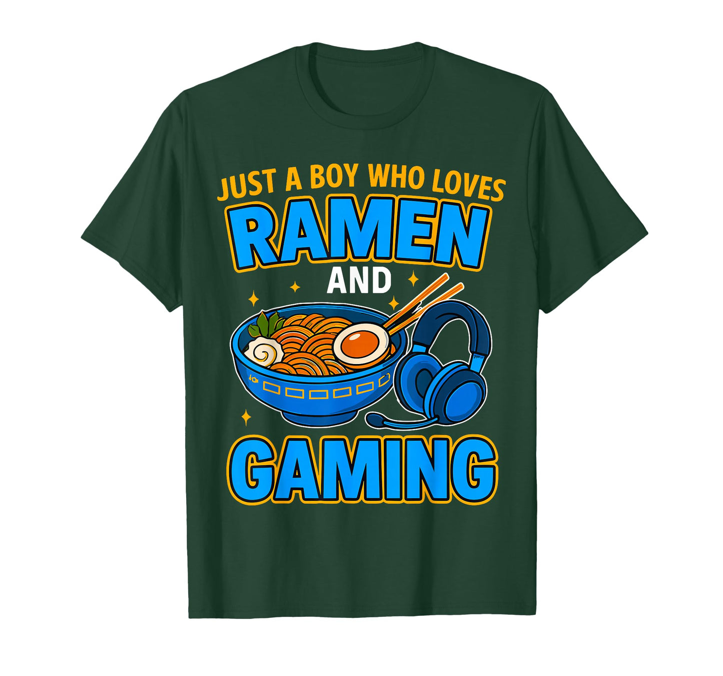 Just A Boy Who Loves Ramen and Gaming Anime Gamer Noodle T-Shirt