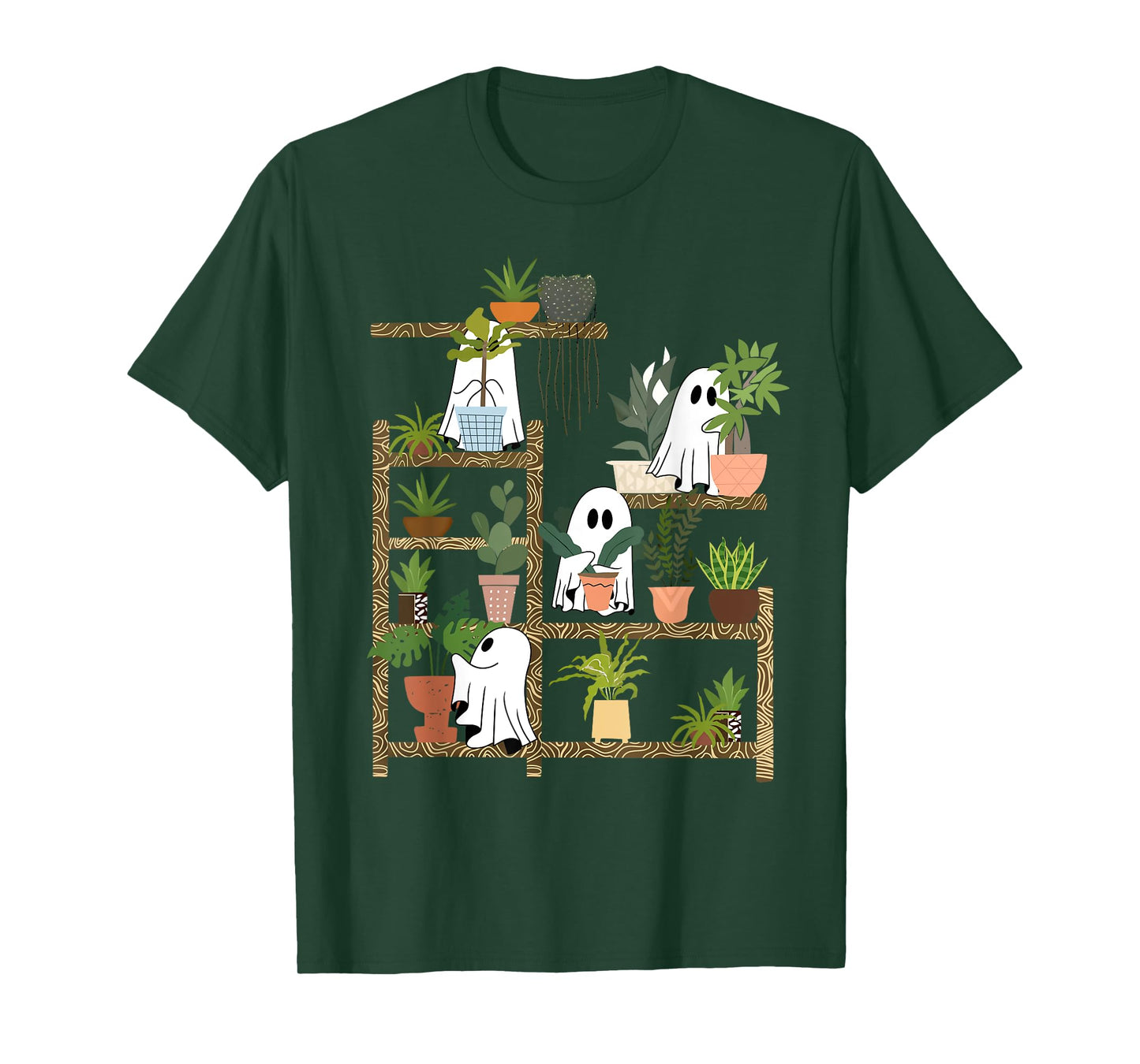 Funny Ghost Plants Spooky Season Trick Or Treat Halloween T-Shirt
