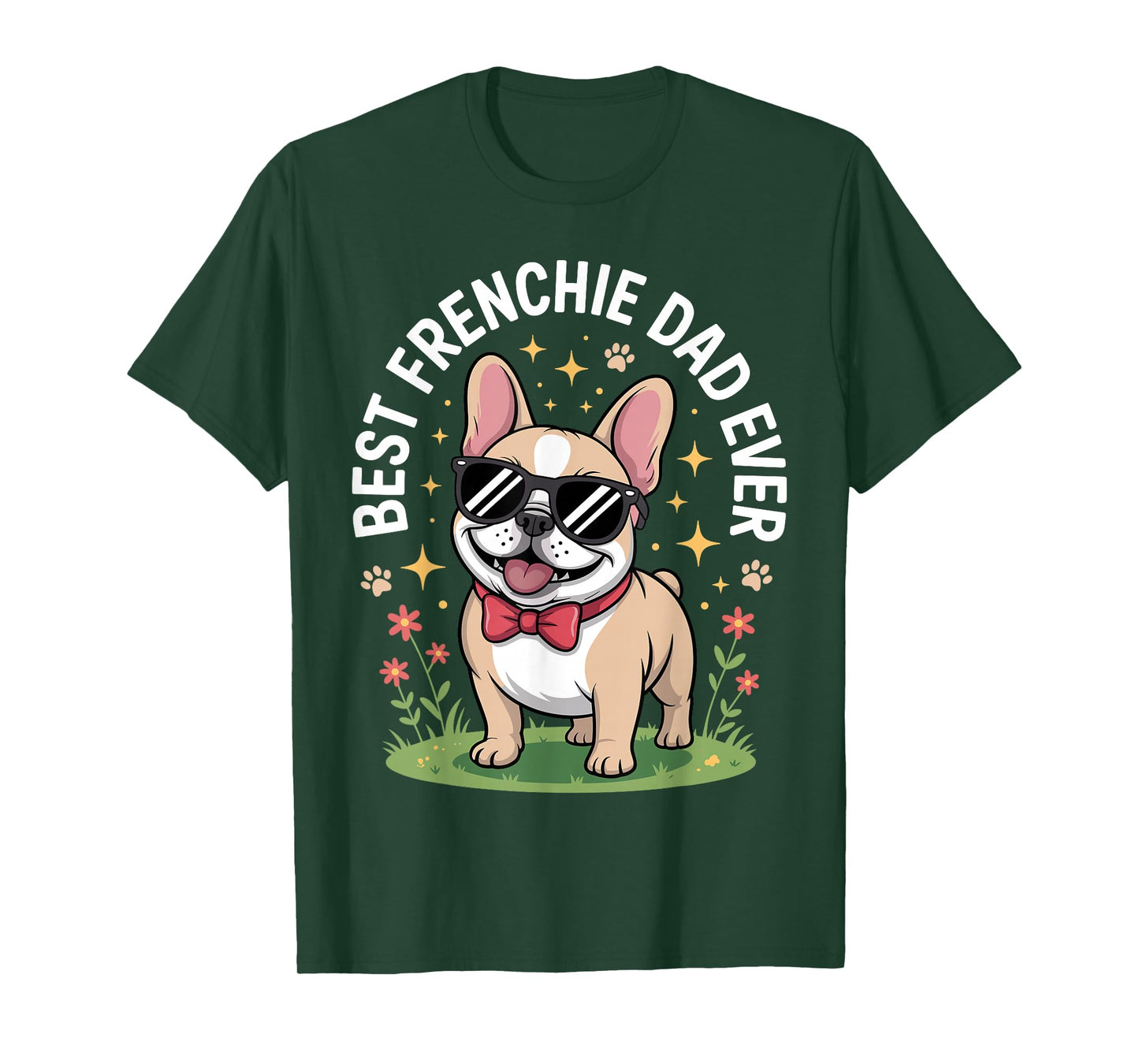 Funny French Bulldog Art for Men Dad Father Frenchie Bulldog T-Shirt