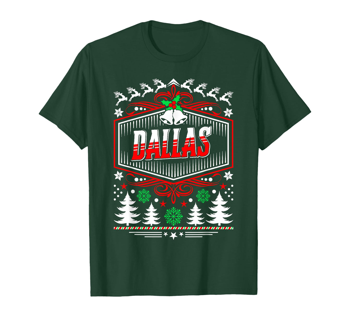 Mens Dallas Ugly Christmas T-Shirt Gift for Friends or Family