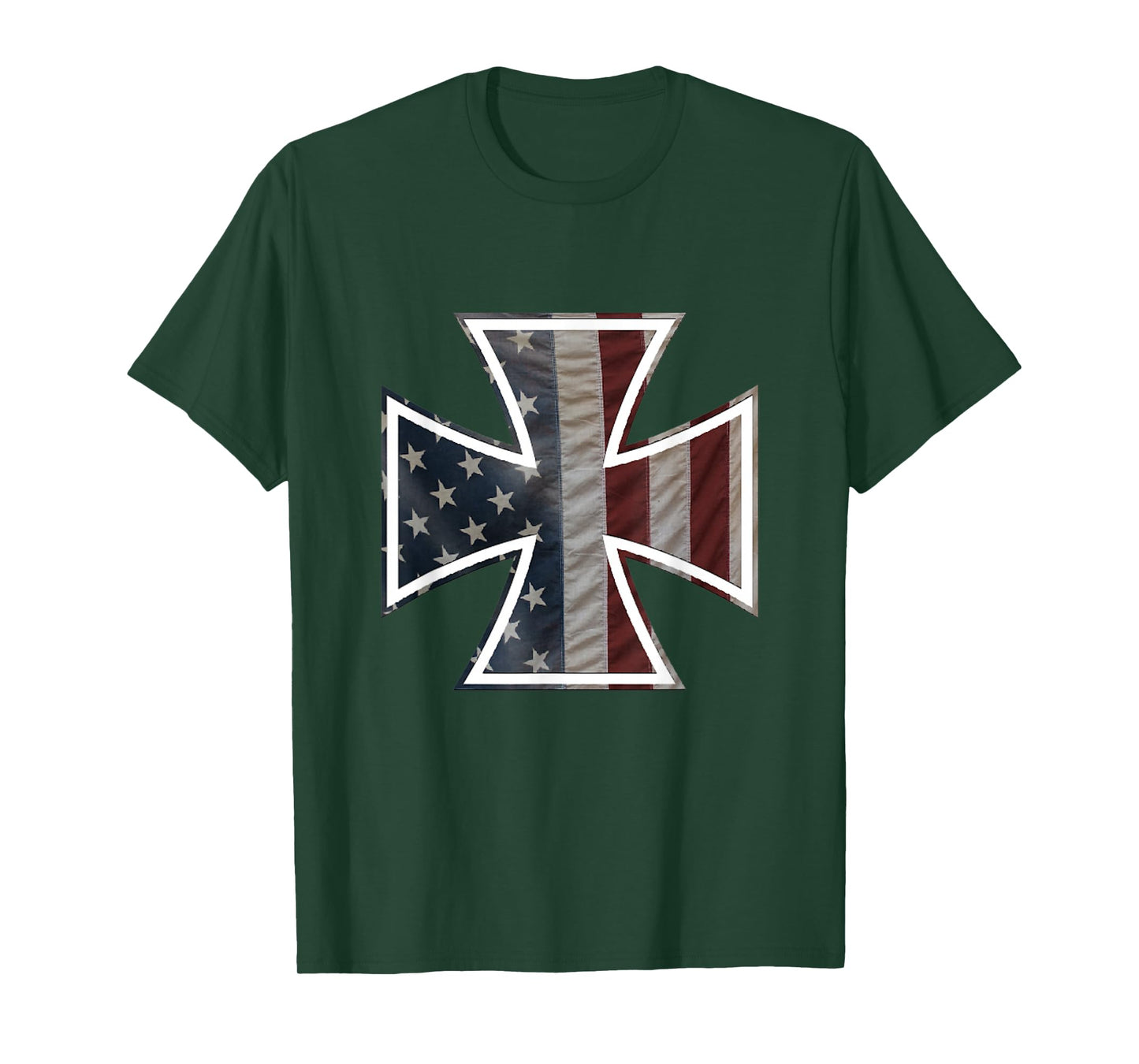 Iron Cross with American Flag T-Shirt