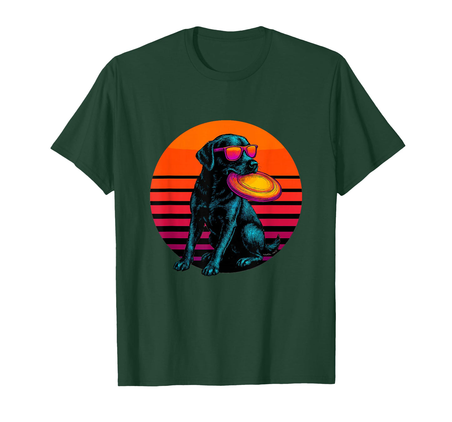 Retro Dog with Frisbee Ultimate Frisbee Player T-Shirt