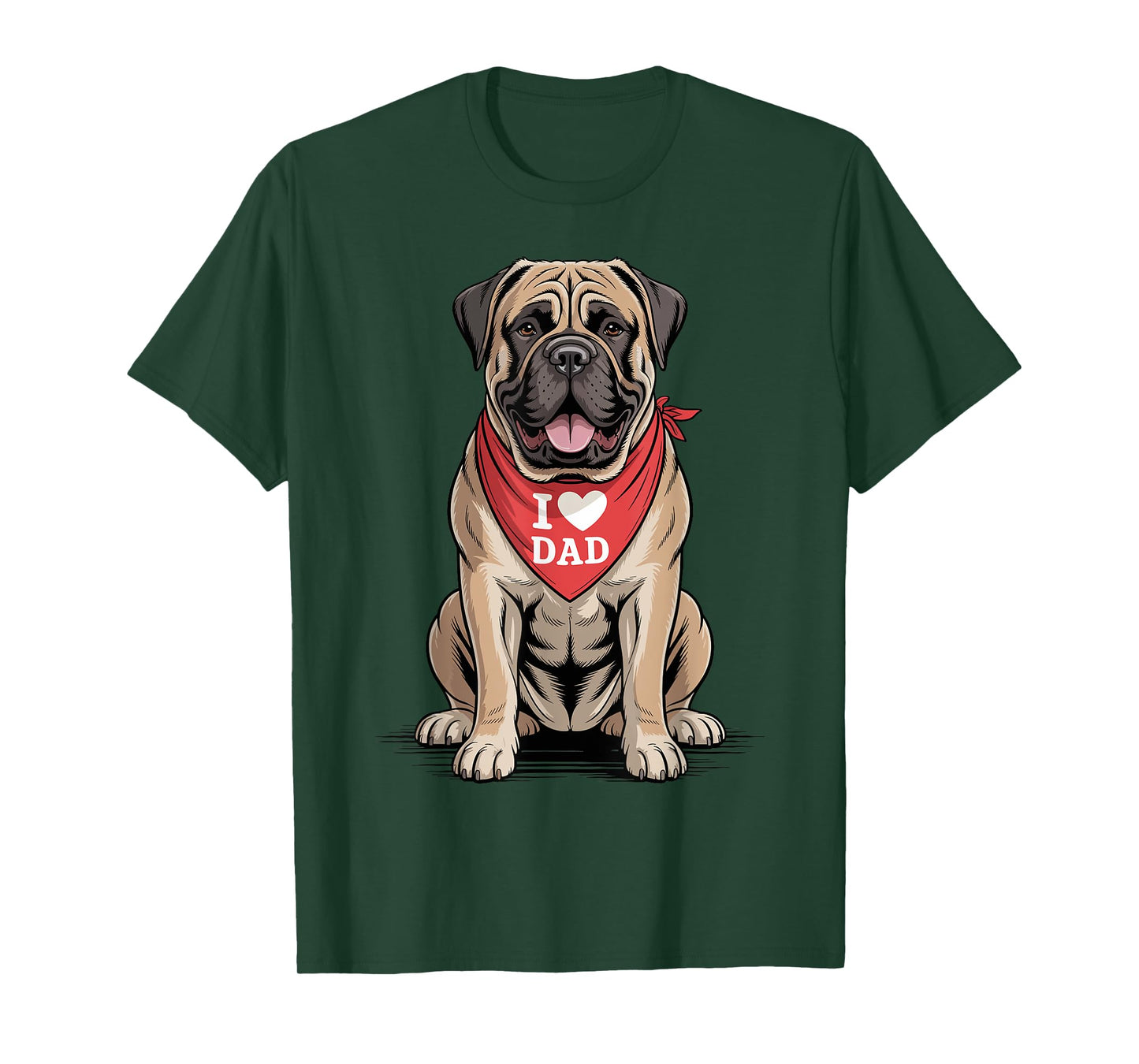 I Love Dad Bullmastiff Lover Dog Dad T-Shirt