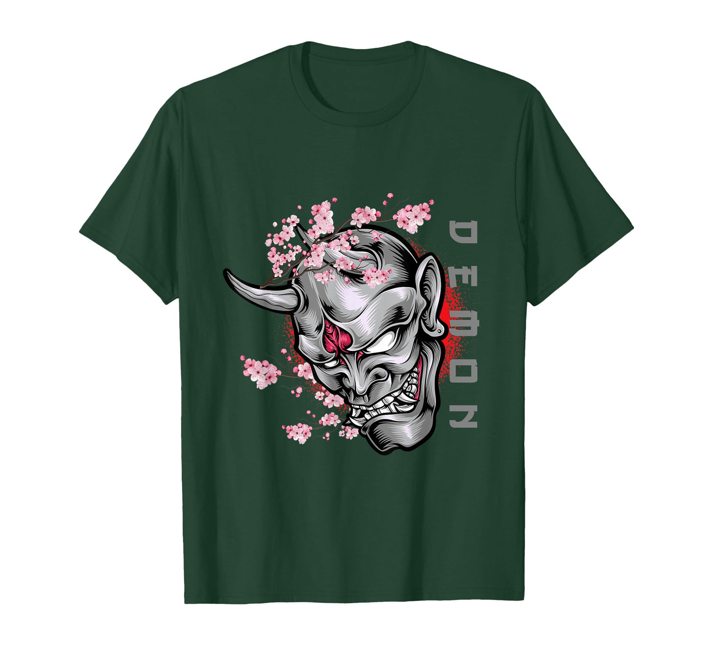 Cool Japanese Demon Oni Face Otaku Anime Style Manga Art T-Shirt