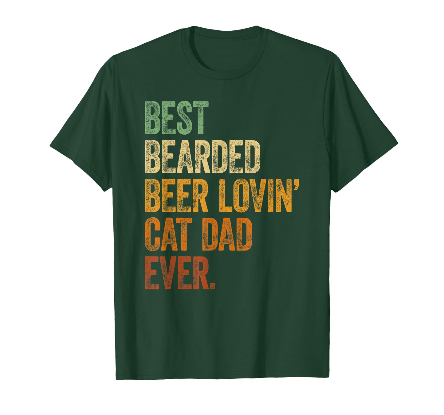 Mens Best Bearded Beer Lovin Cat Dad Shirt Pet Lover Owner Gifts T-Shirt