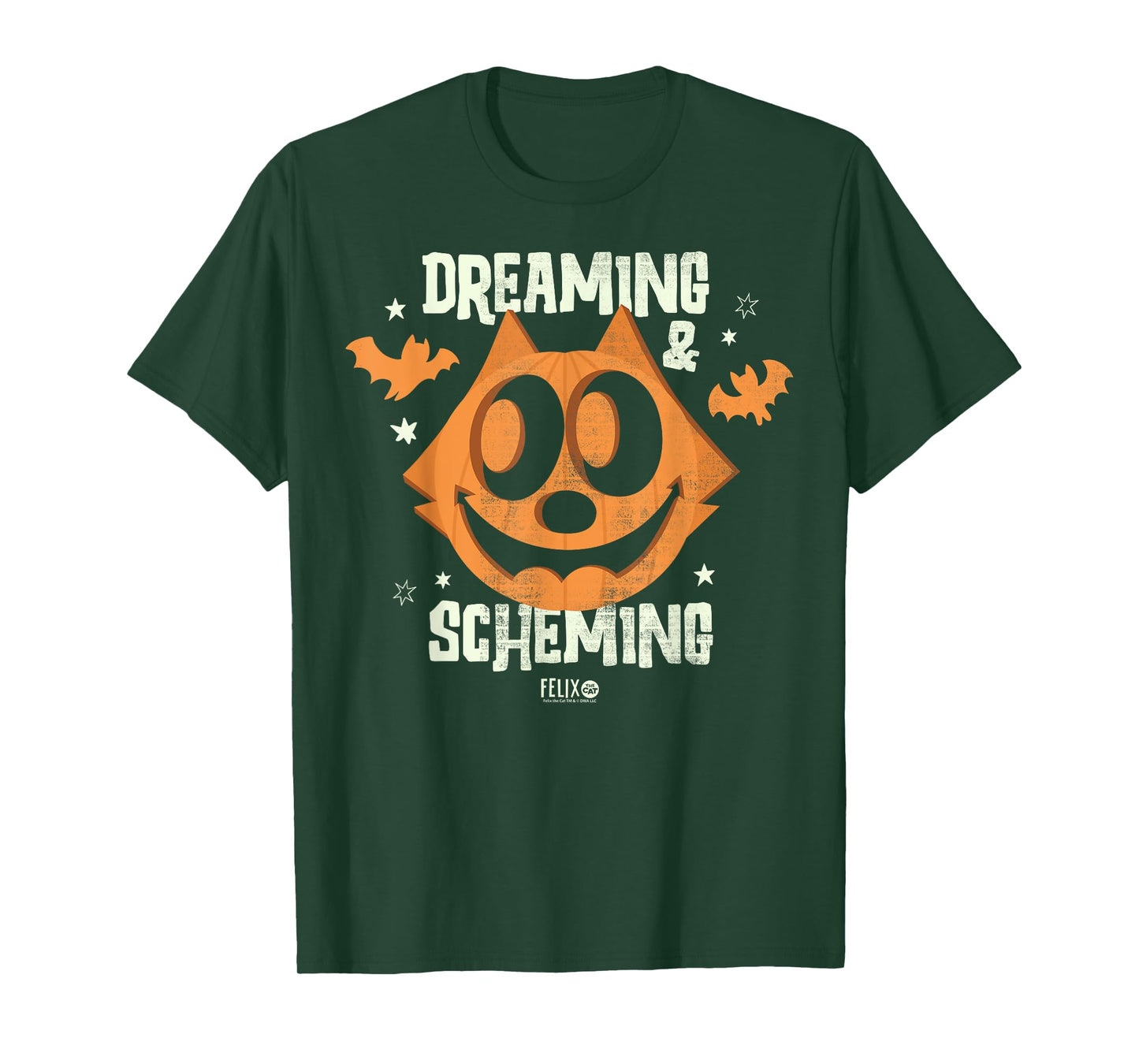 Felix The Cat Jack O Lantern Dreaming & Scheming T-Shirt