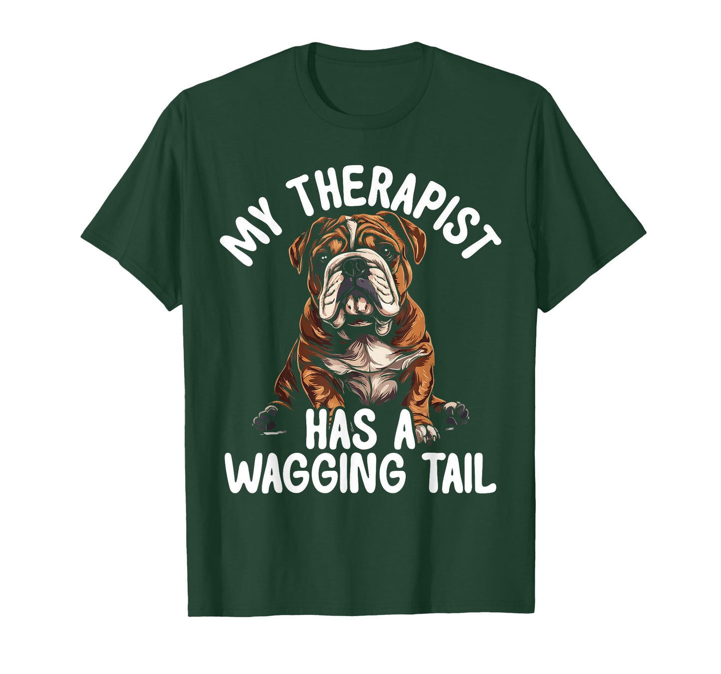 Bulldog Design Therapy Service Dog T-Shirt