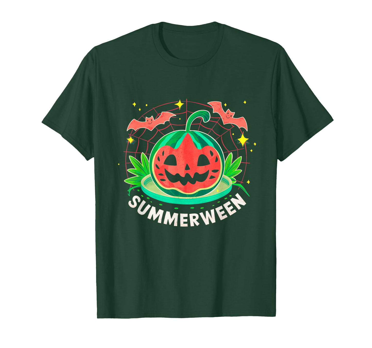 Summerween Summer Halloween Watermelon Pumpkin Vacation T-Shirt