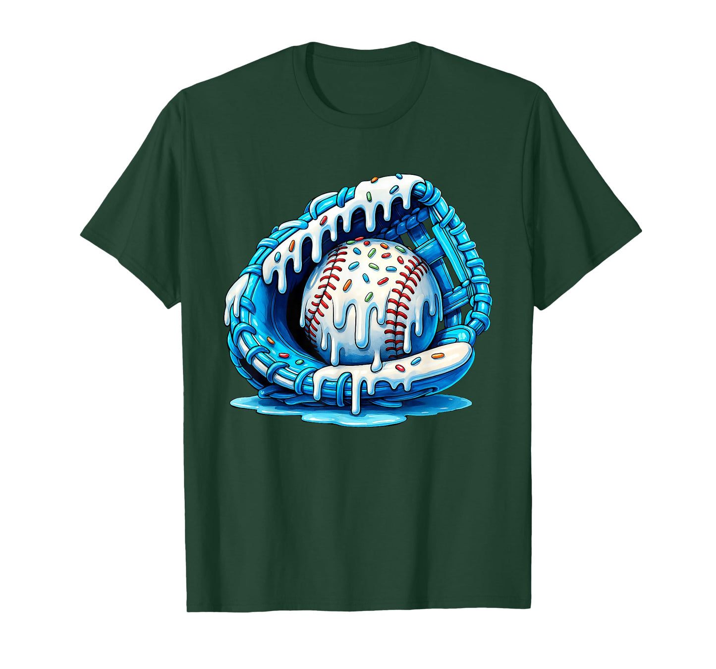 Baseball Drip For Boys Ice Cream Drip Youth Boys Baseball T-Shirt