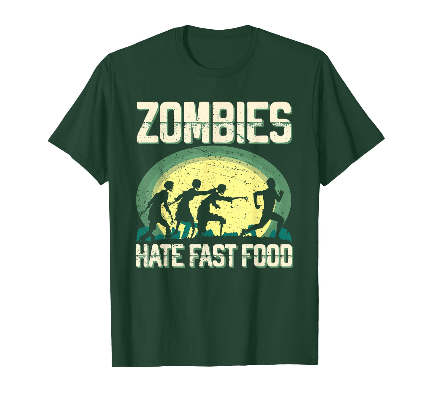 Zombie Hate Fast Food Runner Marathon Apparel T-Shirt