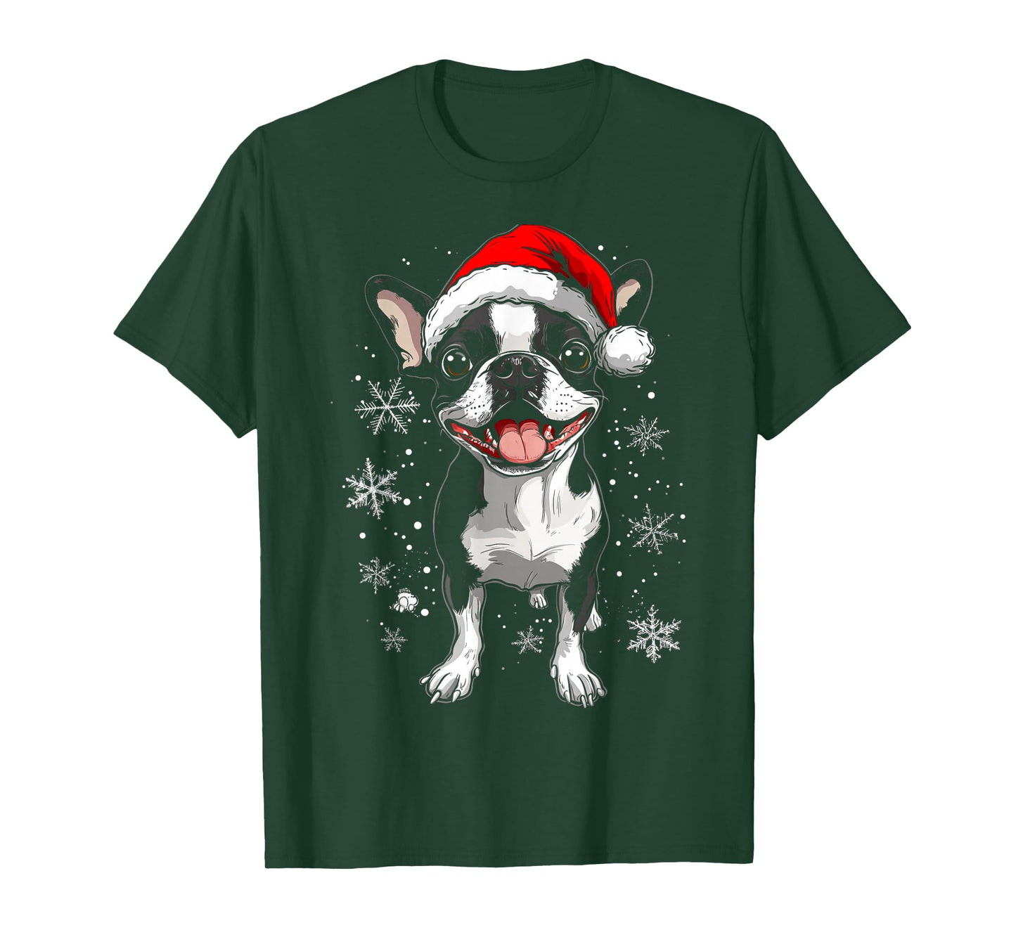 Boston Terrier Dog Christmas T-Shirt
