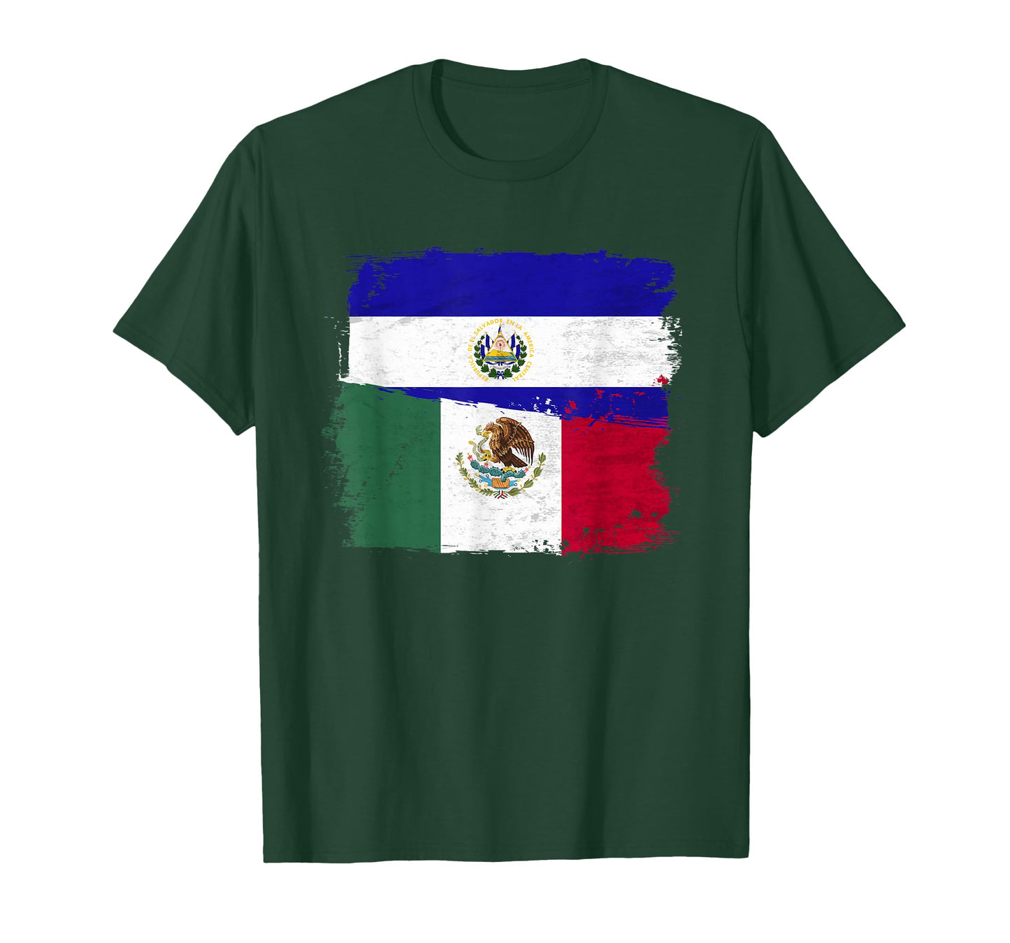 MEXICAN El Salvador Flag Half Mexican El Salvadoria Flag T-Shirt
