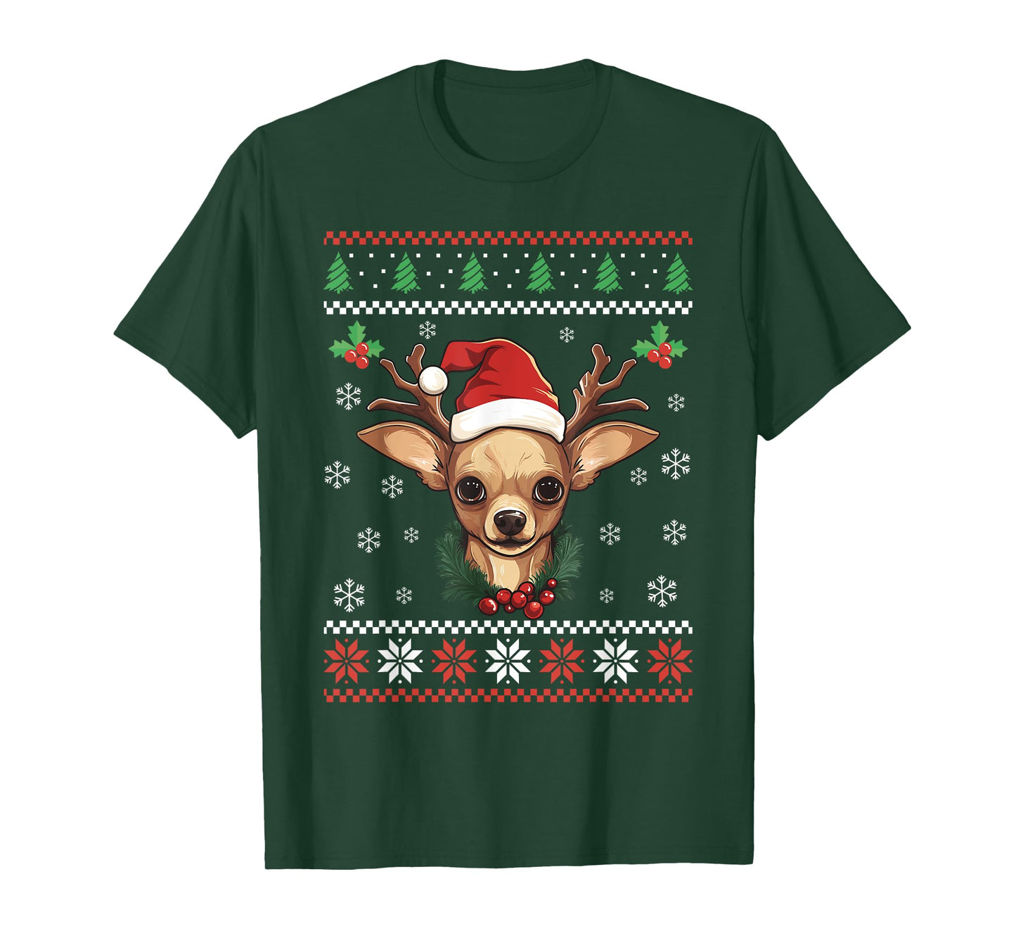 Chihuahua Dog Ugly Christmas Sweater Xmas For Adults Kids T-Shirt