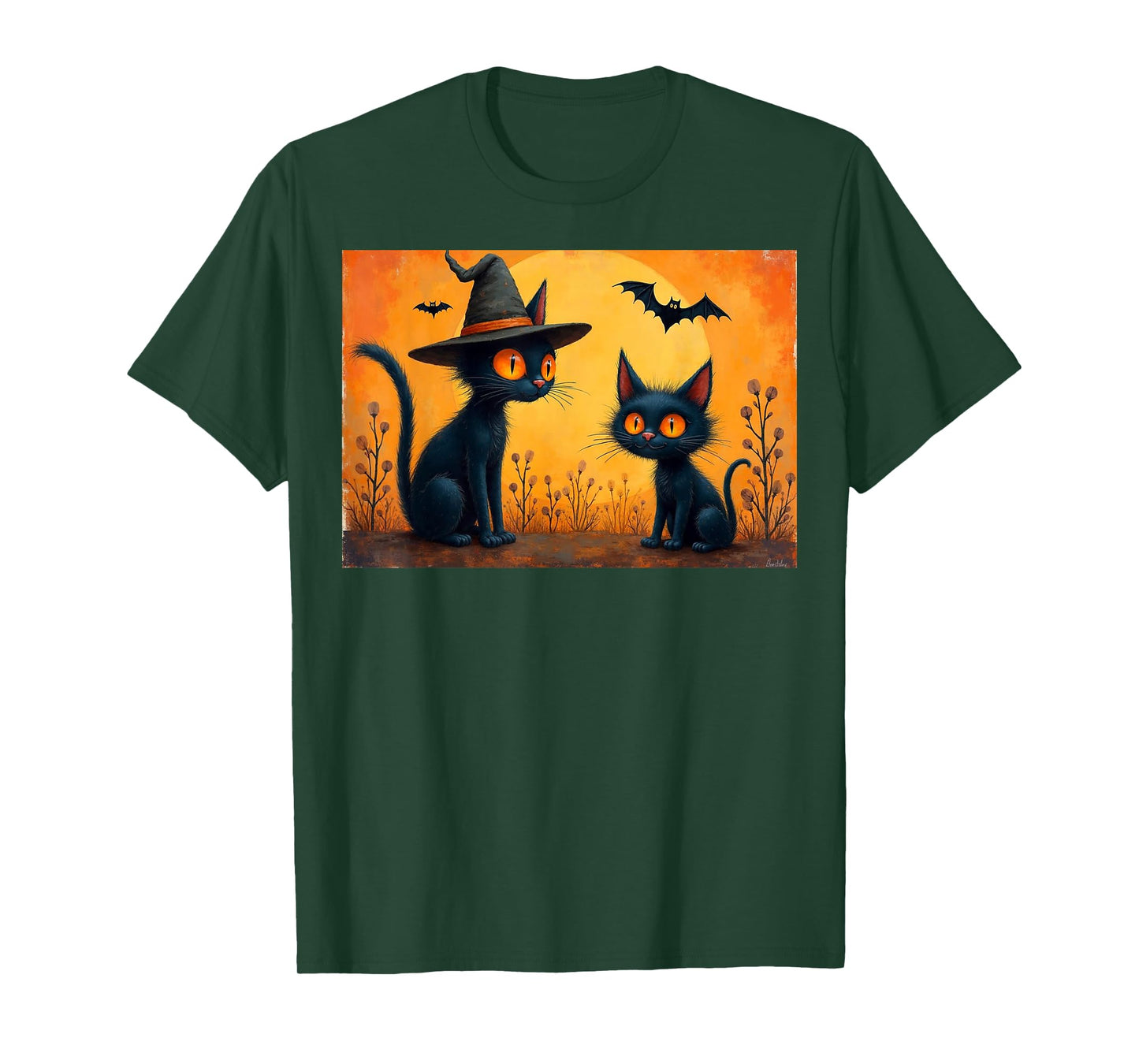 Halloween Black Cat Design for Cat Lovers Graphic T T-Shirt