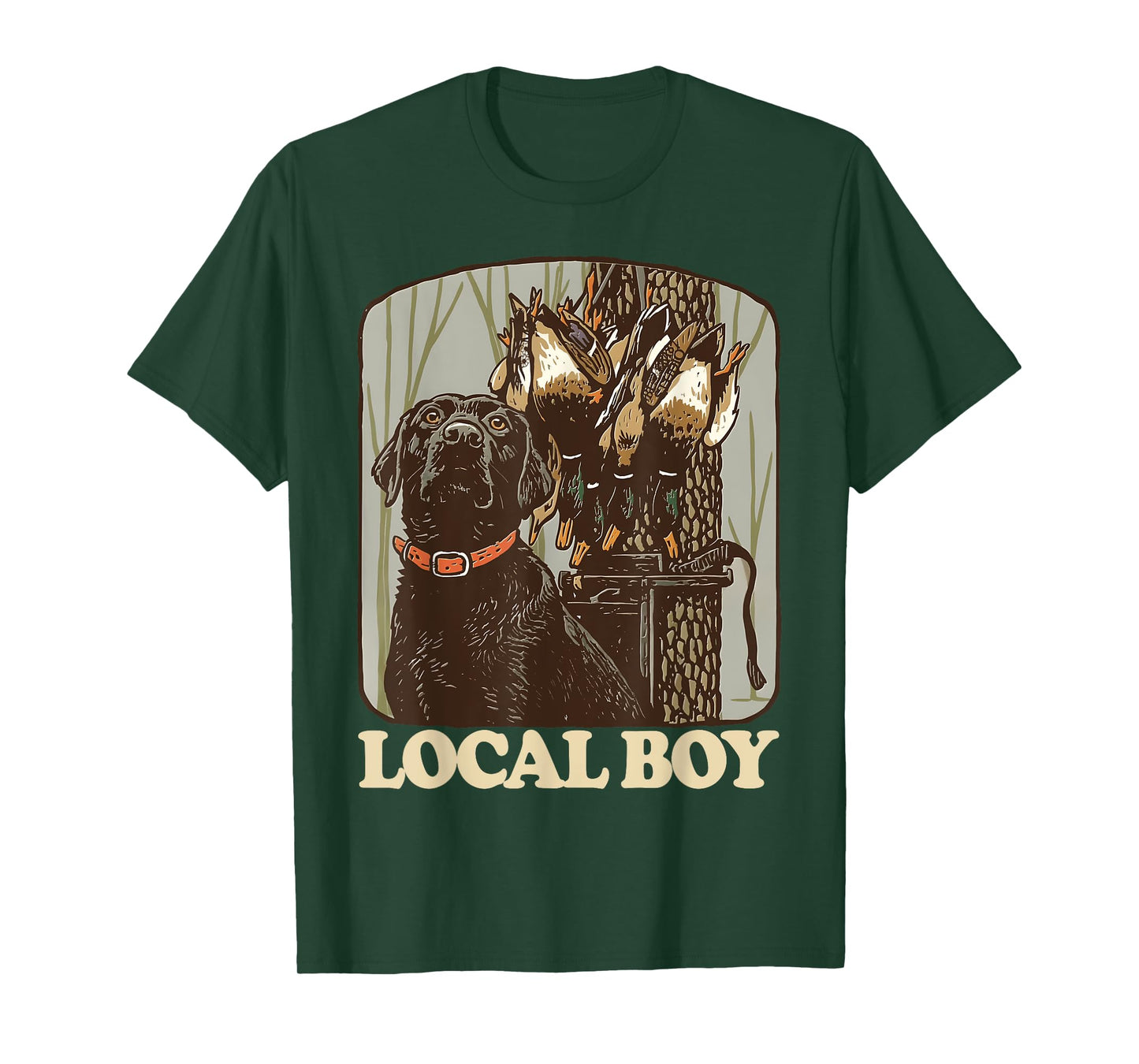 Southern Local Boy Duck Hunting Black Lab Camo Outdoor Men T-Shirt