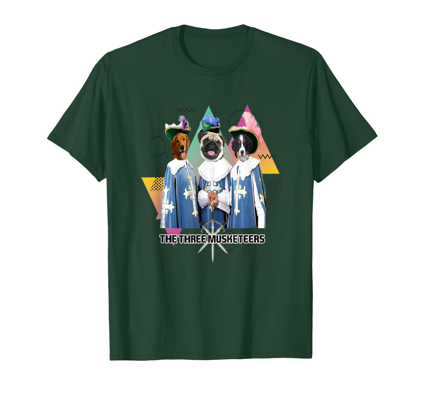 Funny Cute Three Musketeers Dogs T-Shirt T-Shirt