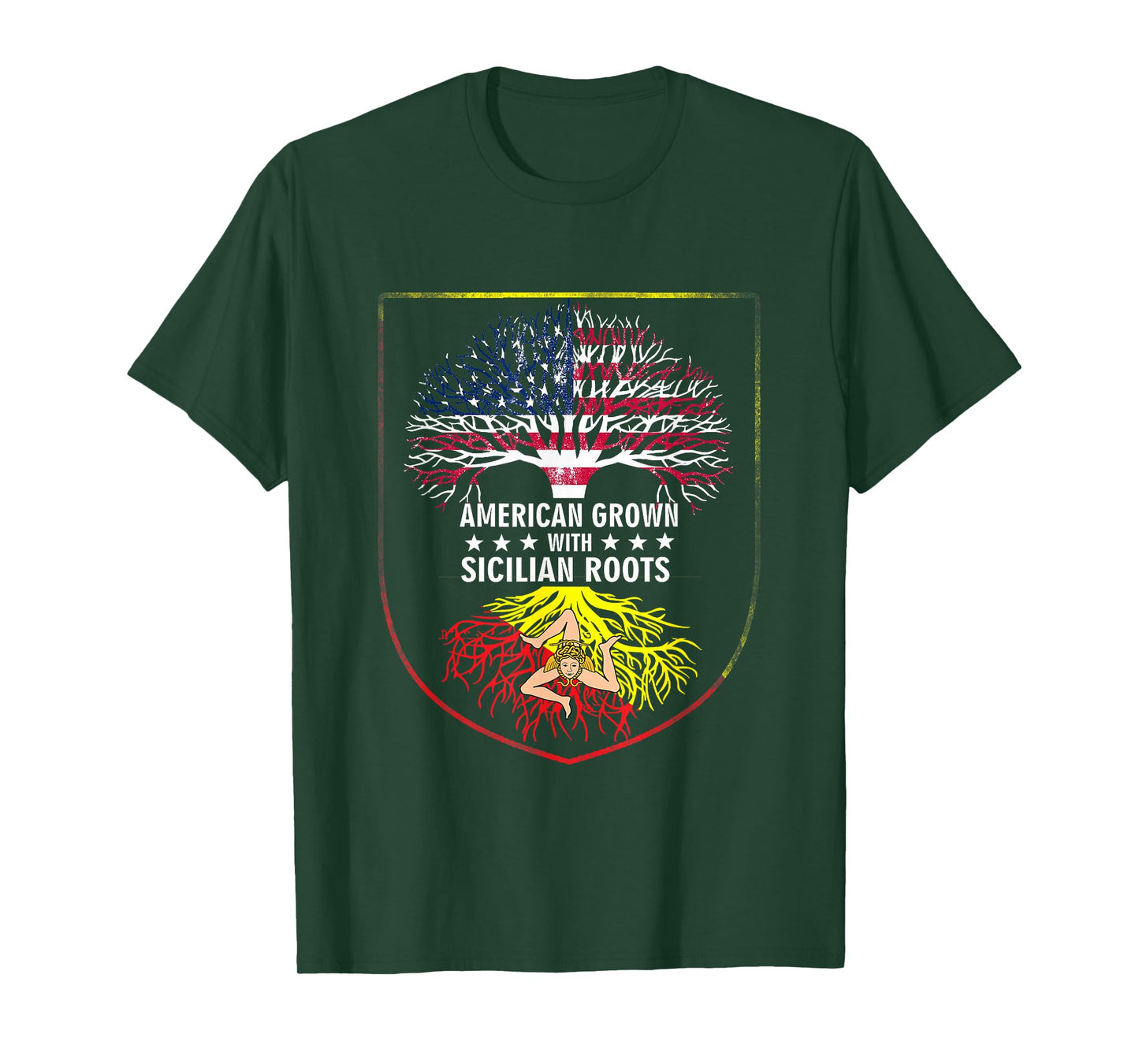 American Grown with Sicilian Roots - Sicily T-Shirt