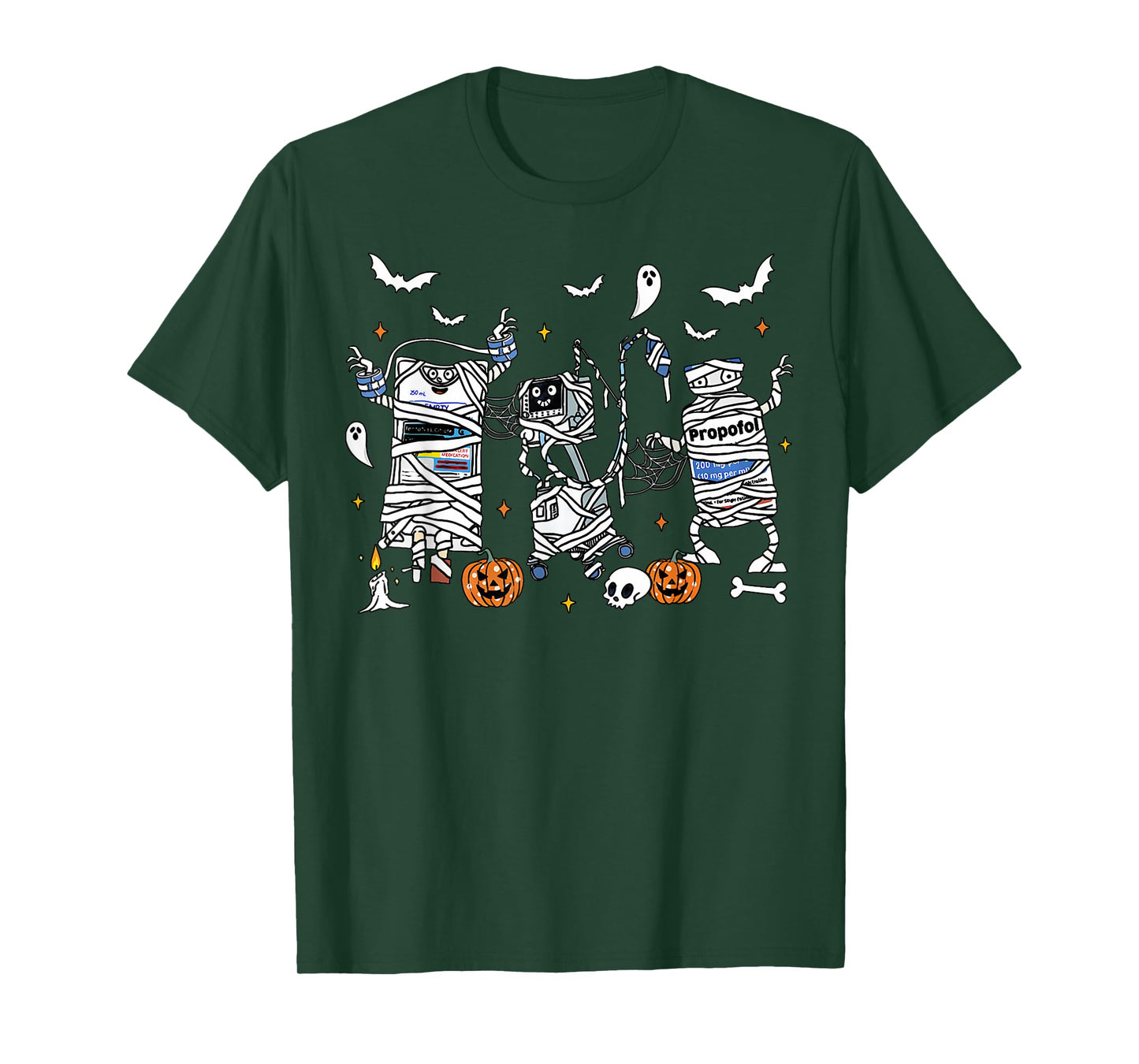 Halloween ICU Nurse Propofol Mummy NICU PICU Nurse Tech T-Shirt