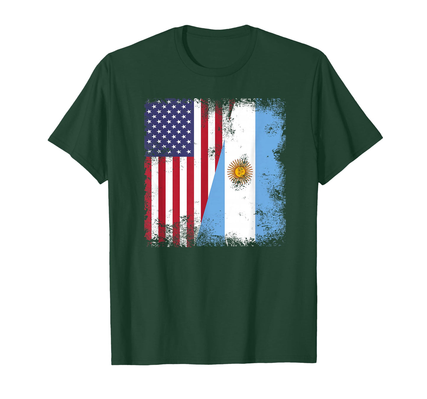 Half Argentinian Flag | Vintage Argentina USA Gift T-Shirt