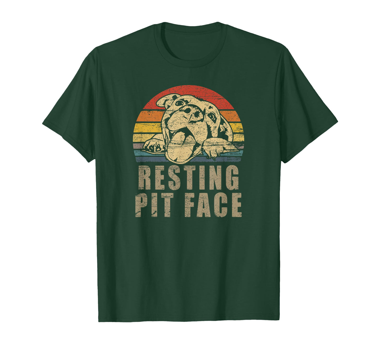 Pitbull Love - I Love My Pit Retro Vintage Resting Pit Face T-Shirt