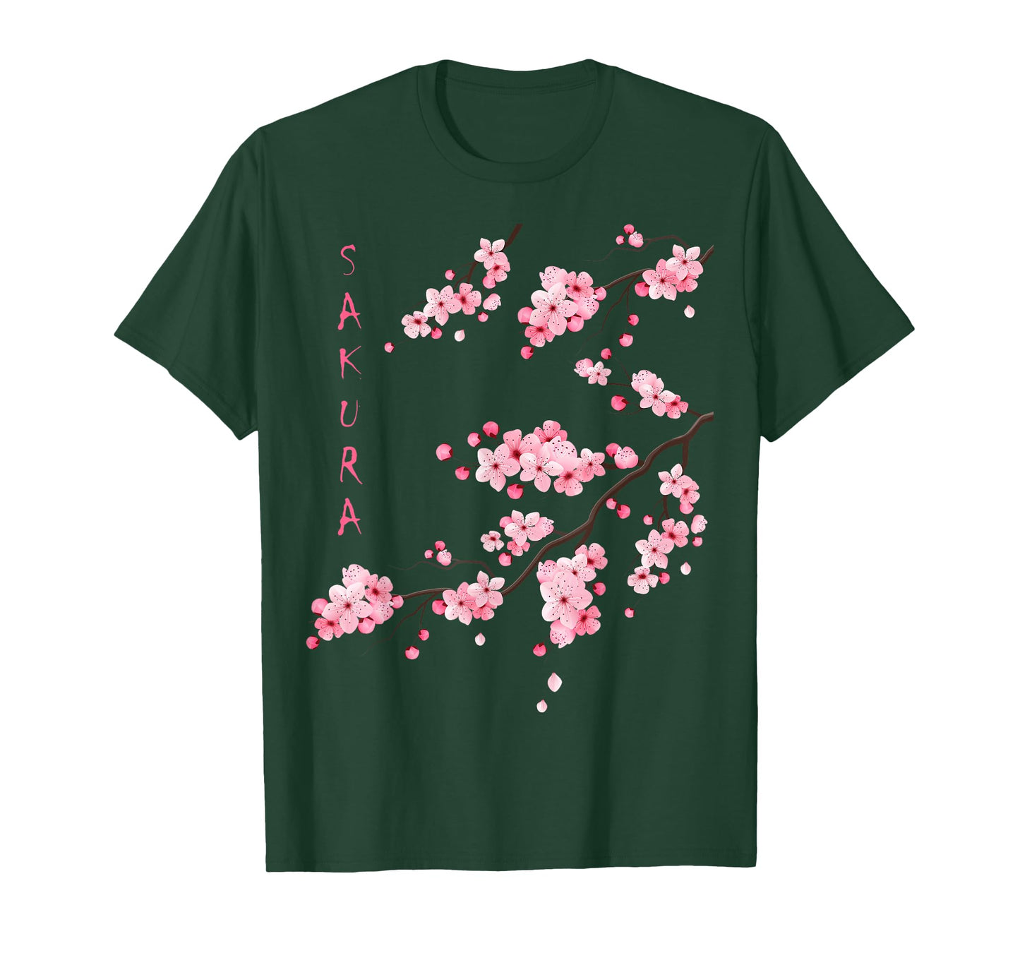 Vintage Sakura Cherry Blossom Japanese Graphical Art T-Shirt