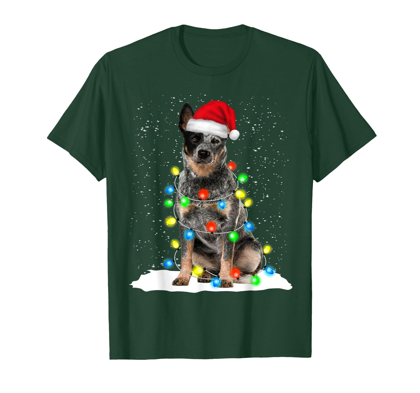 Blue Heeler Christmas Light Funny Gift For Dog Lover T-Shirt for Men Women