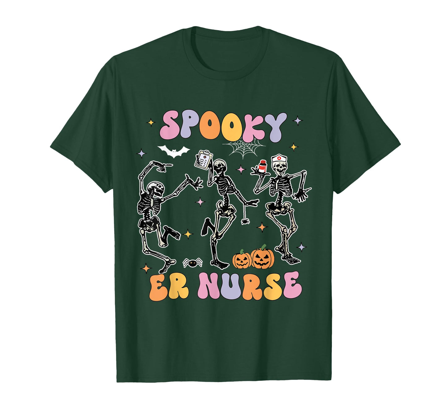 Spooky Nurse Ghost Halloween Cute Groovy Nursing Halloween T-Shirt