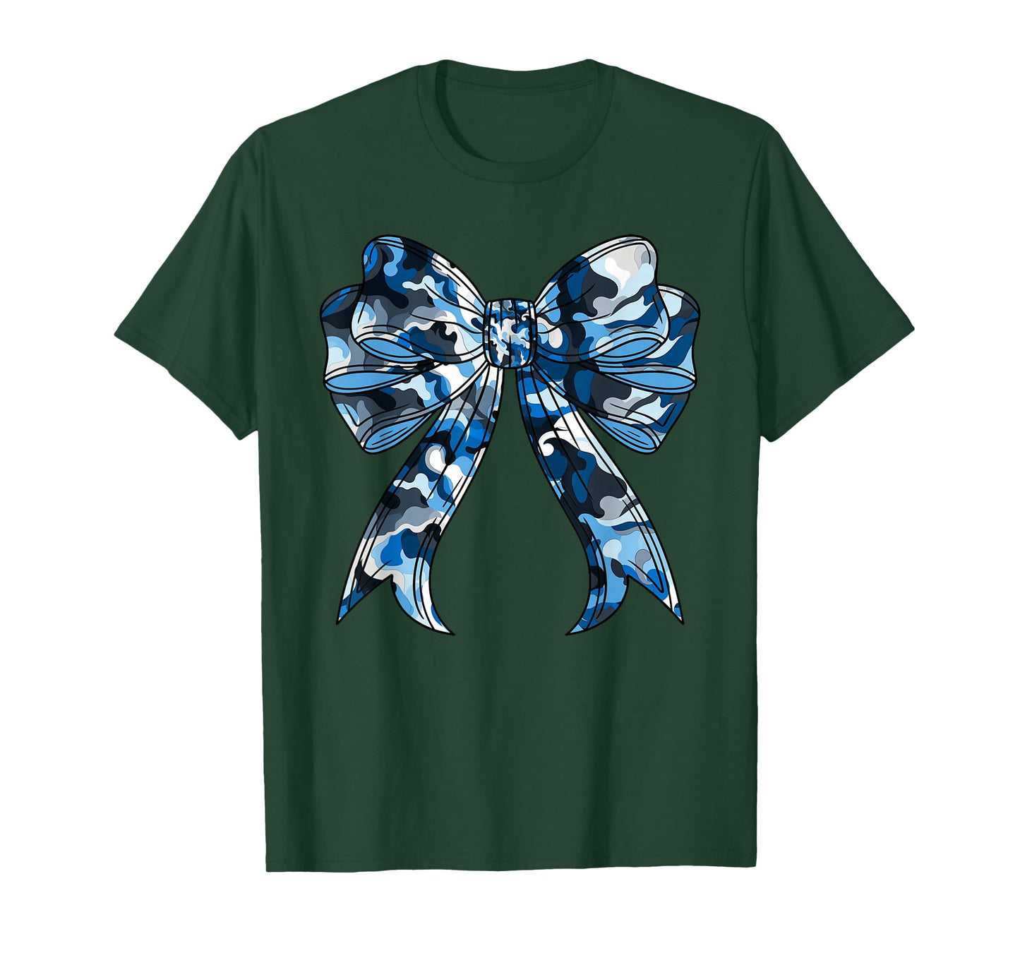 Blue Camouflage Camo Coquette Bow Hunting For Women Kids T-Shirt