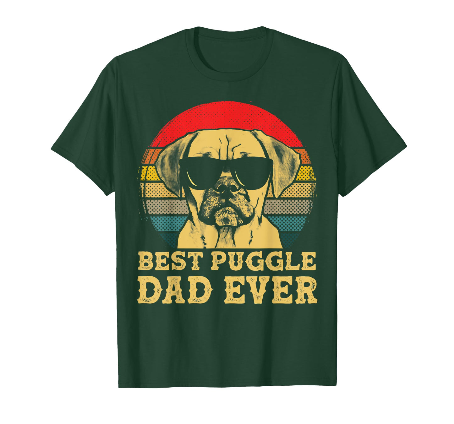 Best Puggle Dad Ever Dog Lovers Retro Vintage T-Shirt for Men Women Kids
