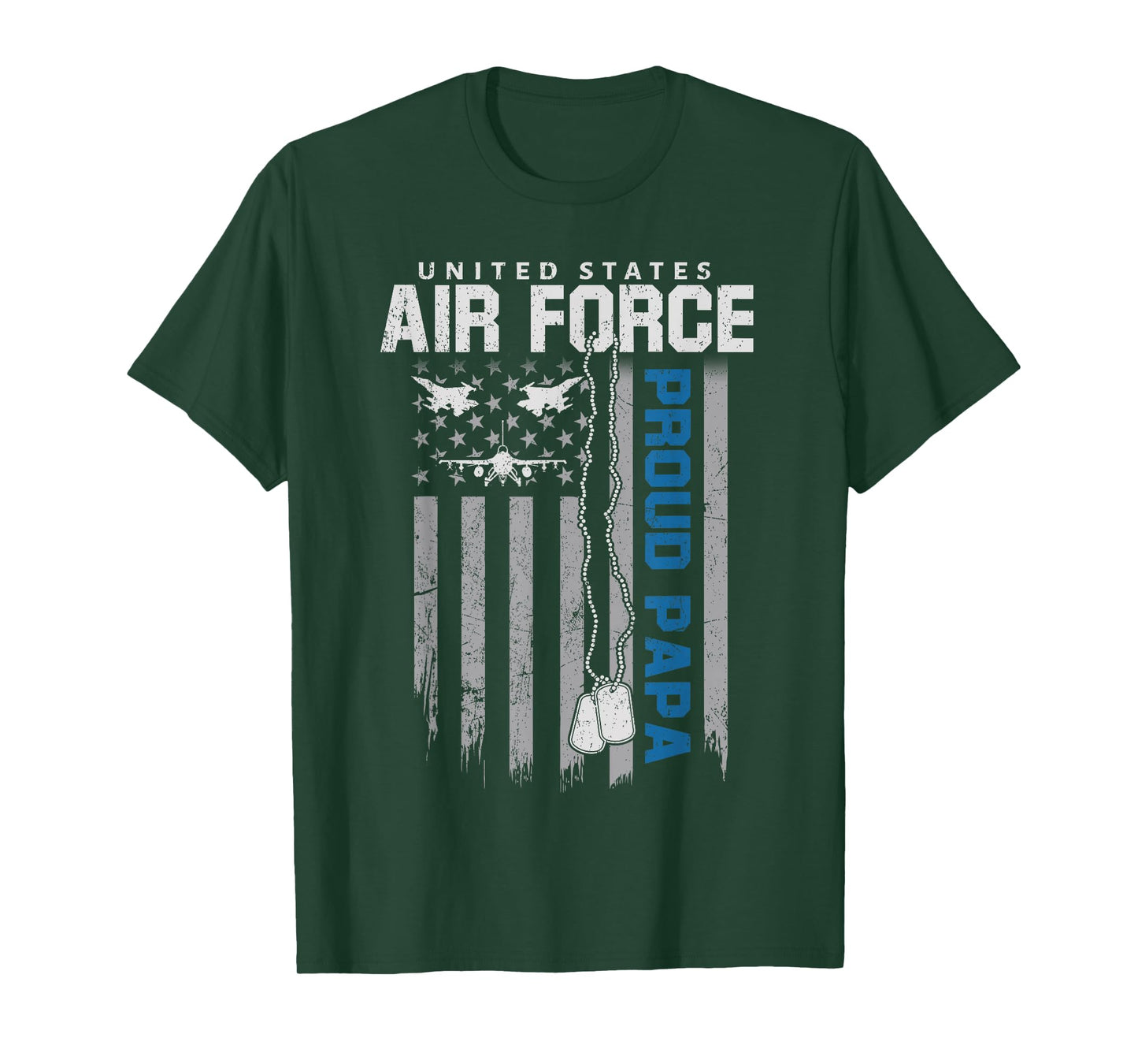 US Air Force Proud Papa Flag American USAF Family Matching T-Shirt
