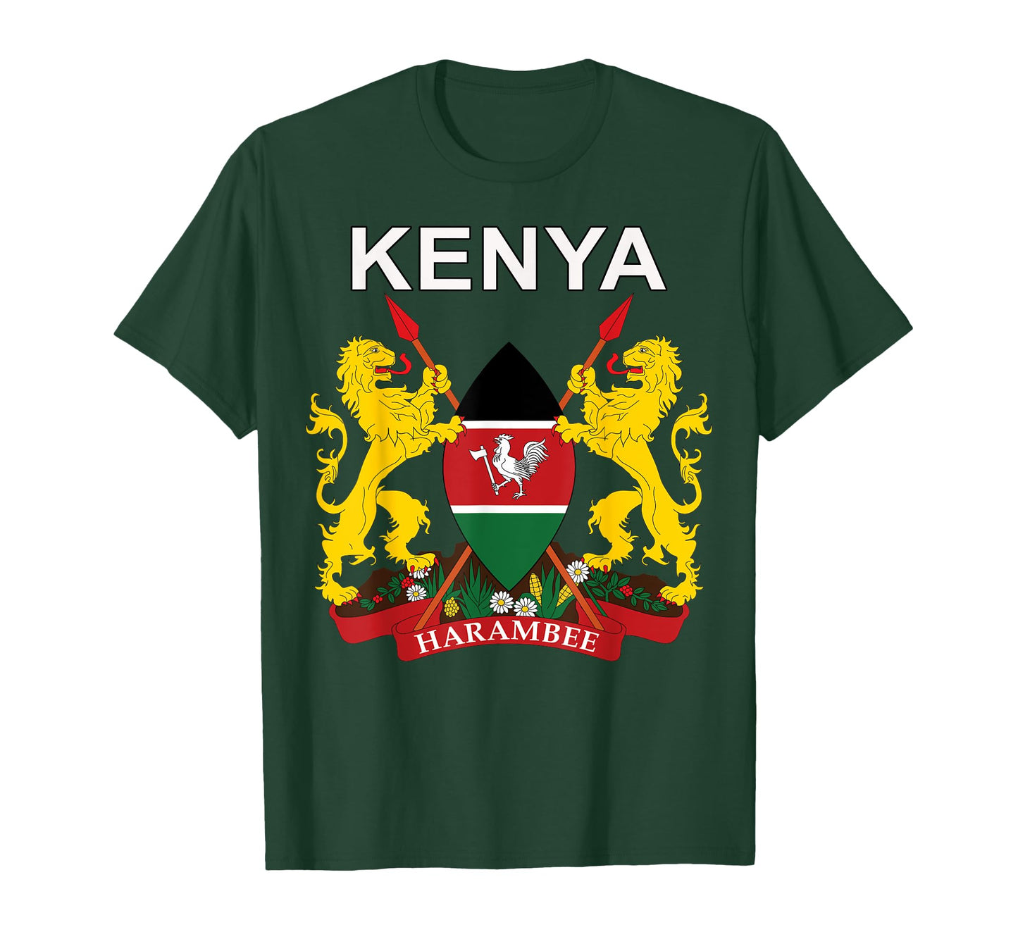 Kenya Emblem Cultural Background T-Shirt