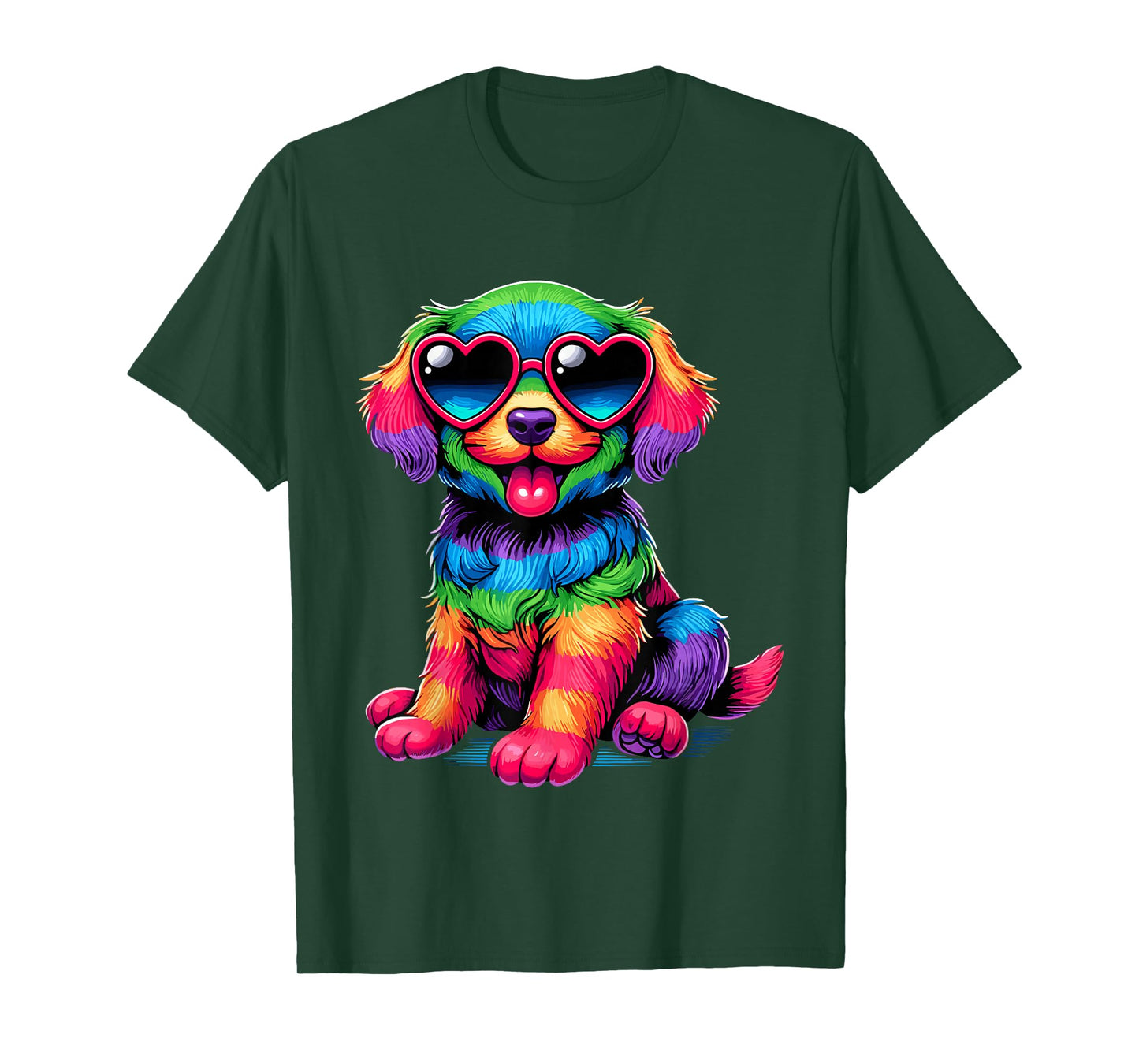 Dog Wearing Glasses Heart Puppy Love Dog T-Shirt