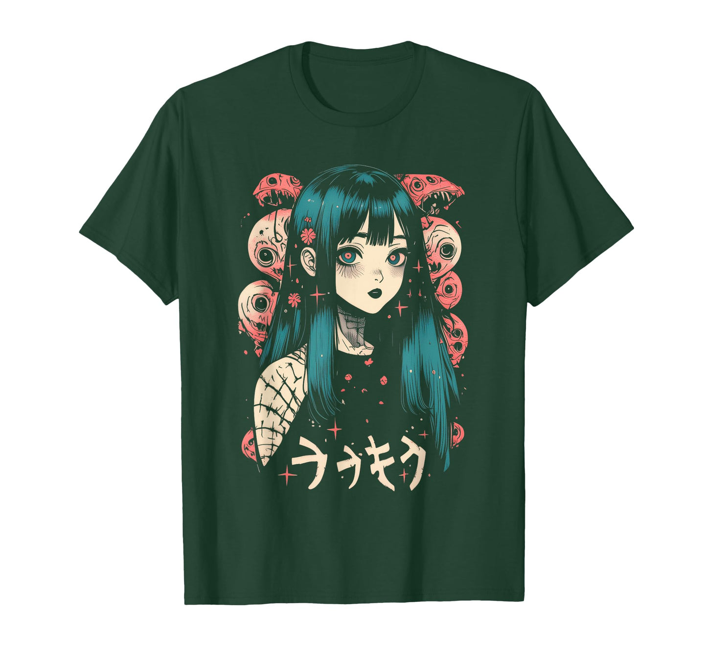 Goth Grunge Demon Anime Girl Waifu Horror Alt Aesthetic T-Shirt
