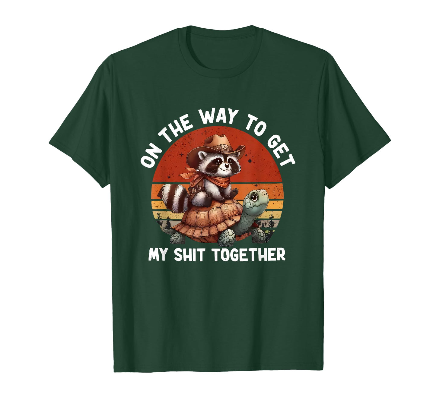 on the way to get my shit together raccoon meme funny T-Shirt