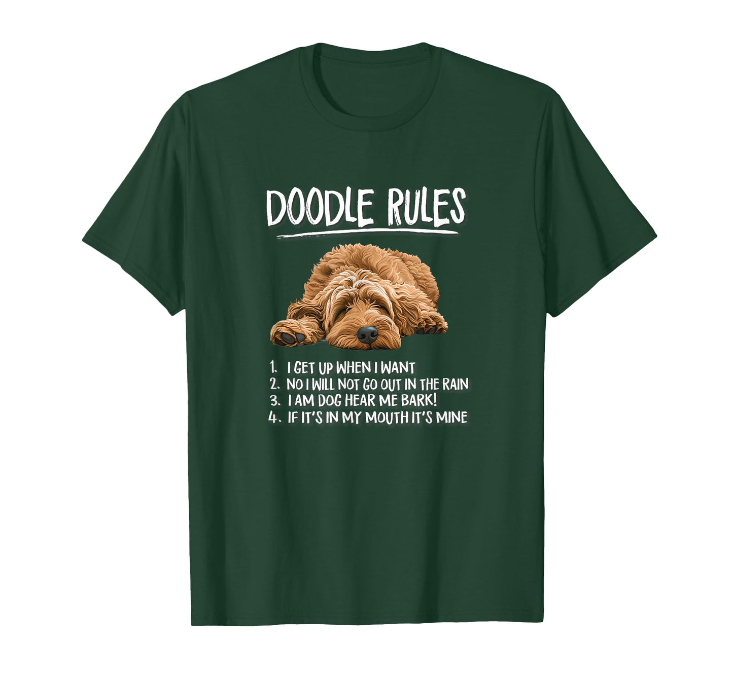 Mens Womens Funny Rules Nap Goldendoodle Doodle Dog Lover T-Shirt