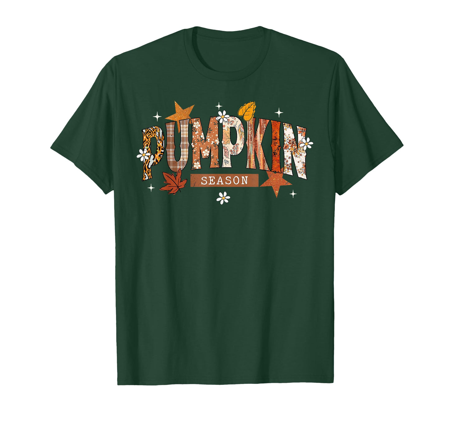 Pumpkin Season Thanksgiving Autumn Fall Y'all Leaves Retro T-Shirt