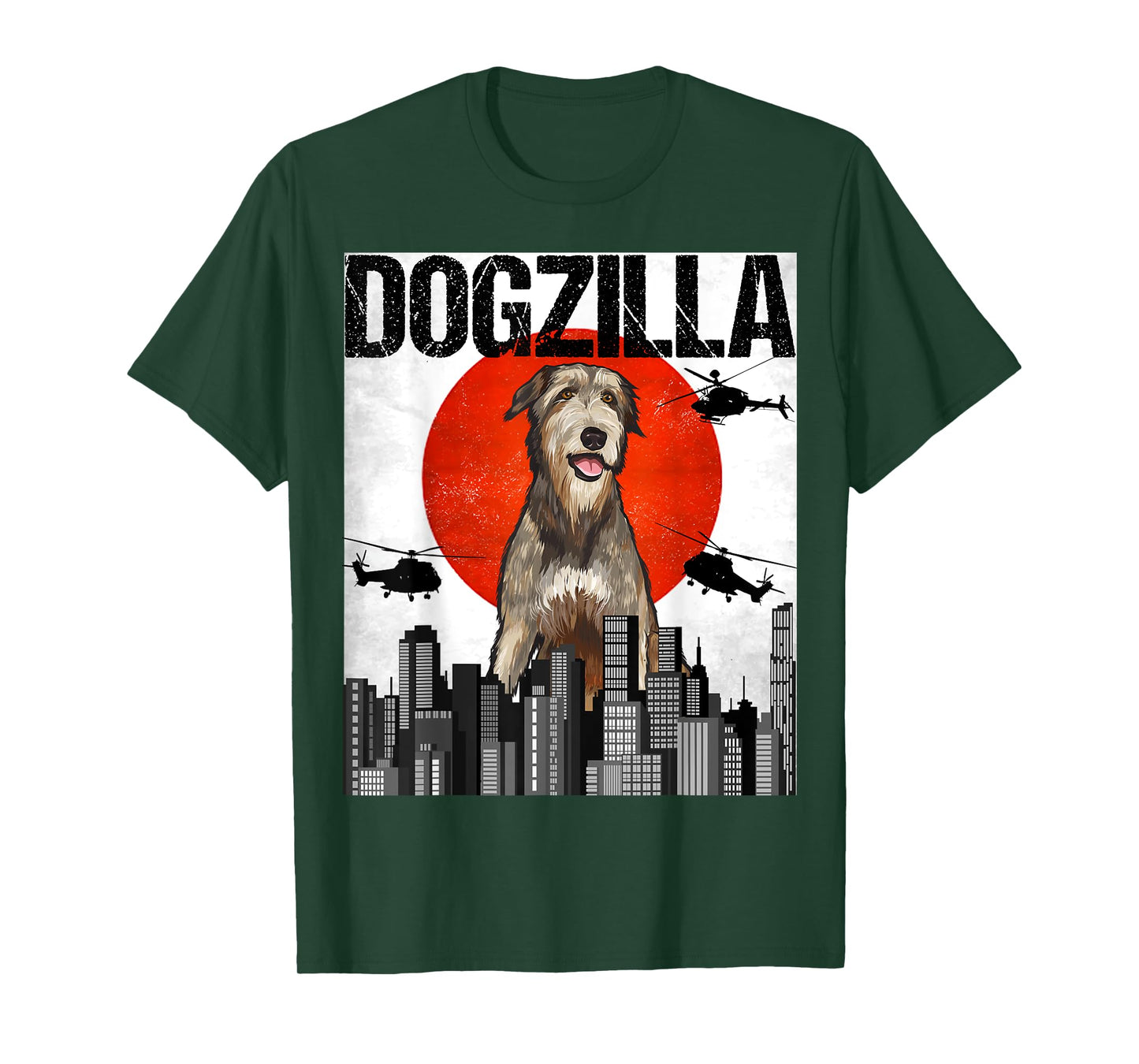 Funny Vintage Japanese Dogzilla Irish Wolfhound T-Shirt