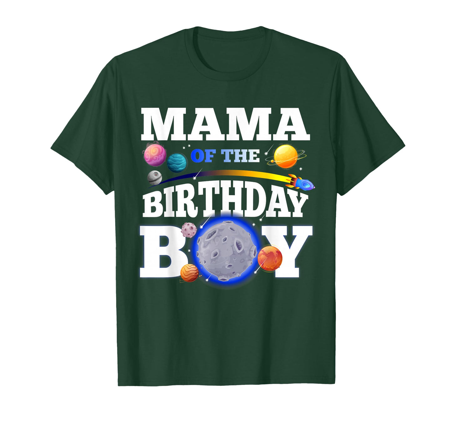 Galaxy Birthday Boy Celebration Look for Mama T-Shirt