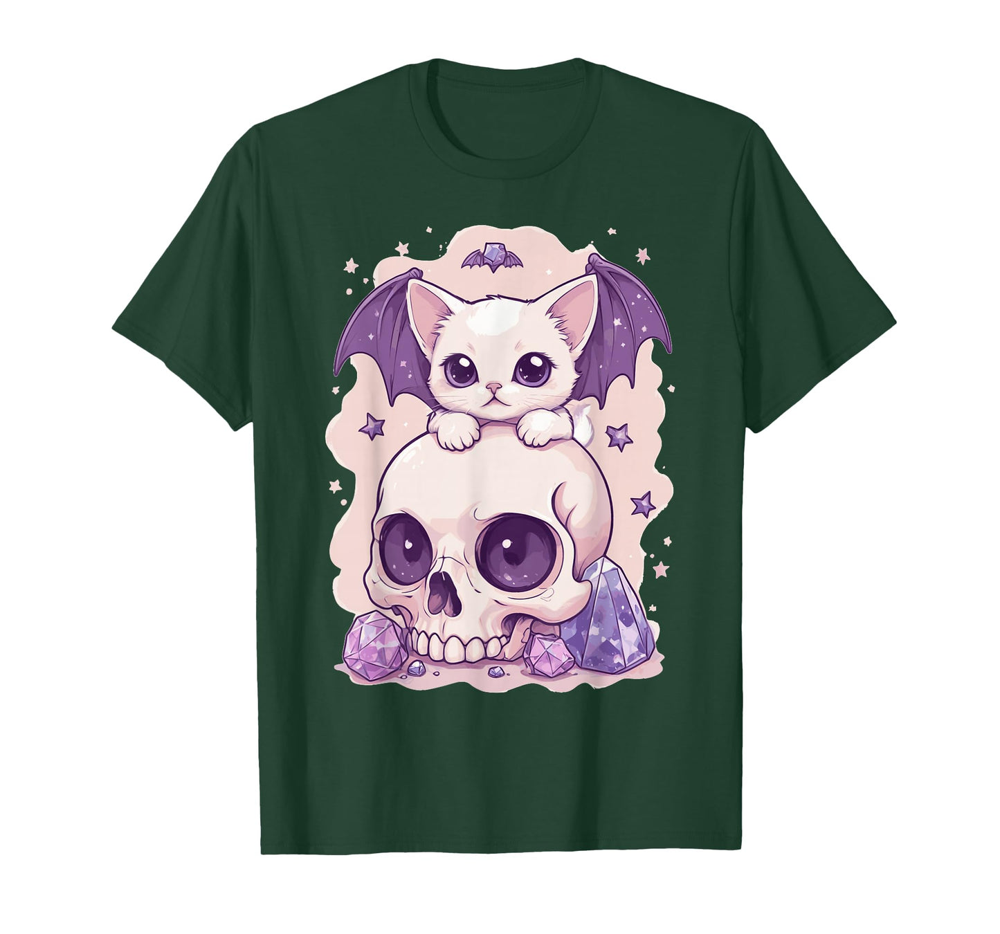 Pastel Goth Cat Skull T-Shirt