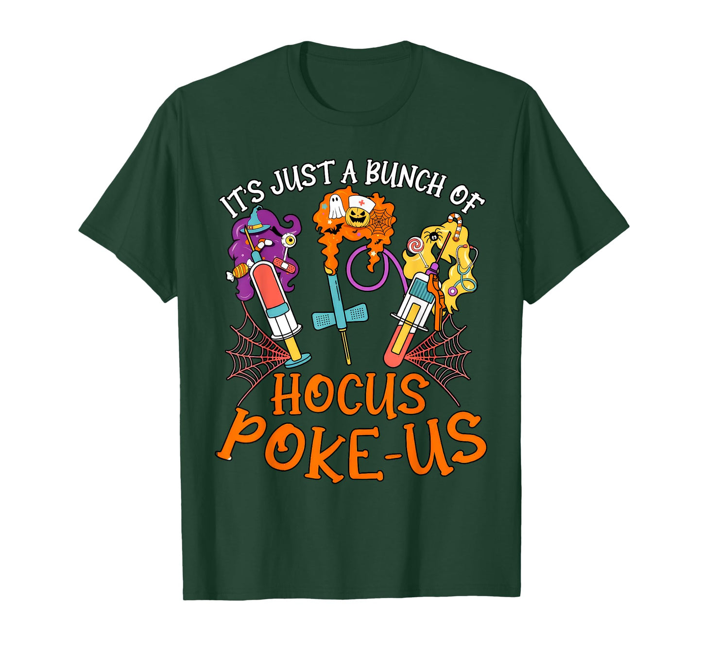 Hocus Poke-us Witch Nurse Halloween Medical Lab Tech Spooky T-Shirt