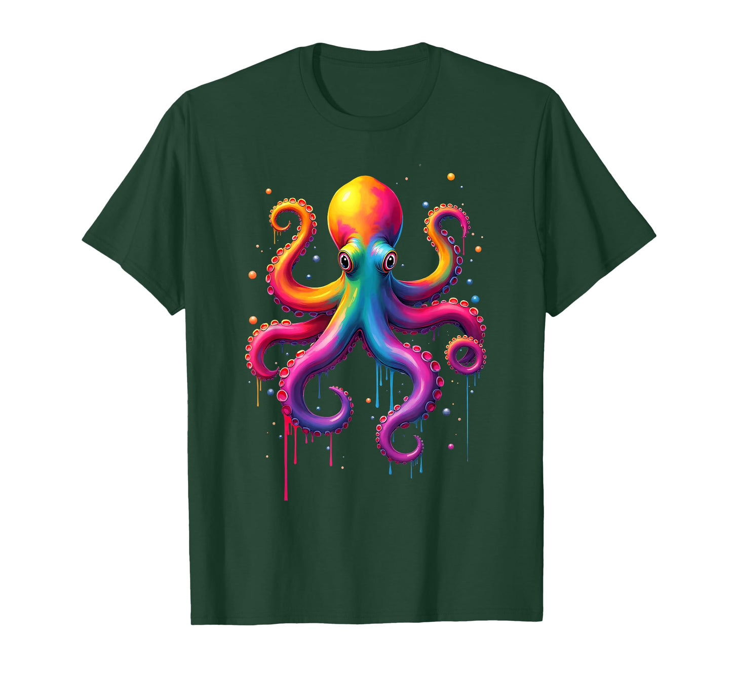 Aesthetic Rainbow Dripping Octopus T-Shirt