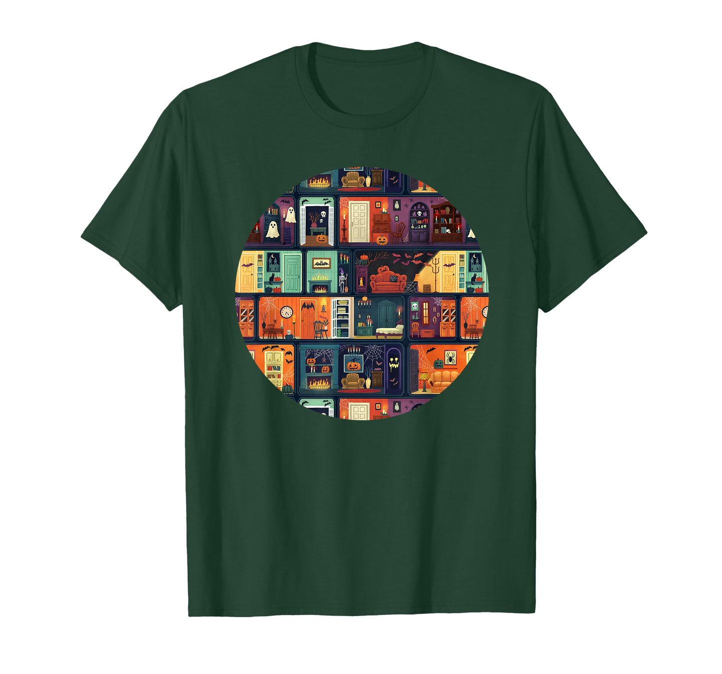 Colorful Halloween Spooky Haunted House, Doll House T-Shirt