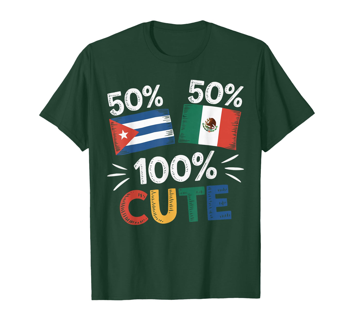 Half Cuban Half Mexican Country Mexico Flag Cuba T-Shirt