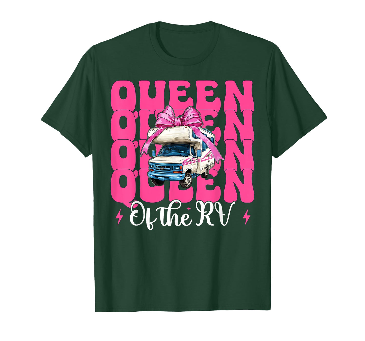 Queen of The Rv Camping Camper Motorhome Girl Mom Coquette T-Shirt