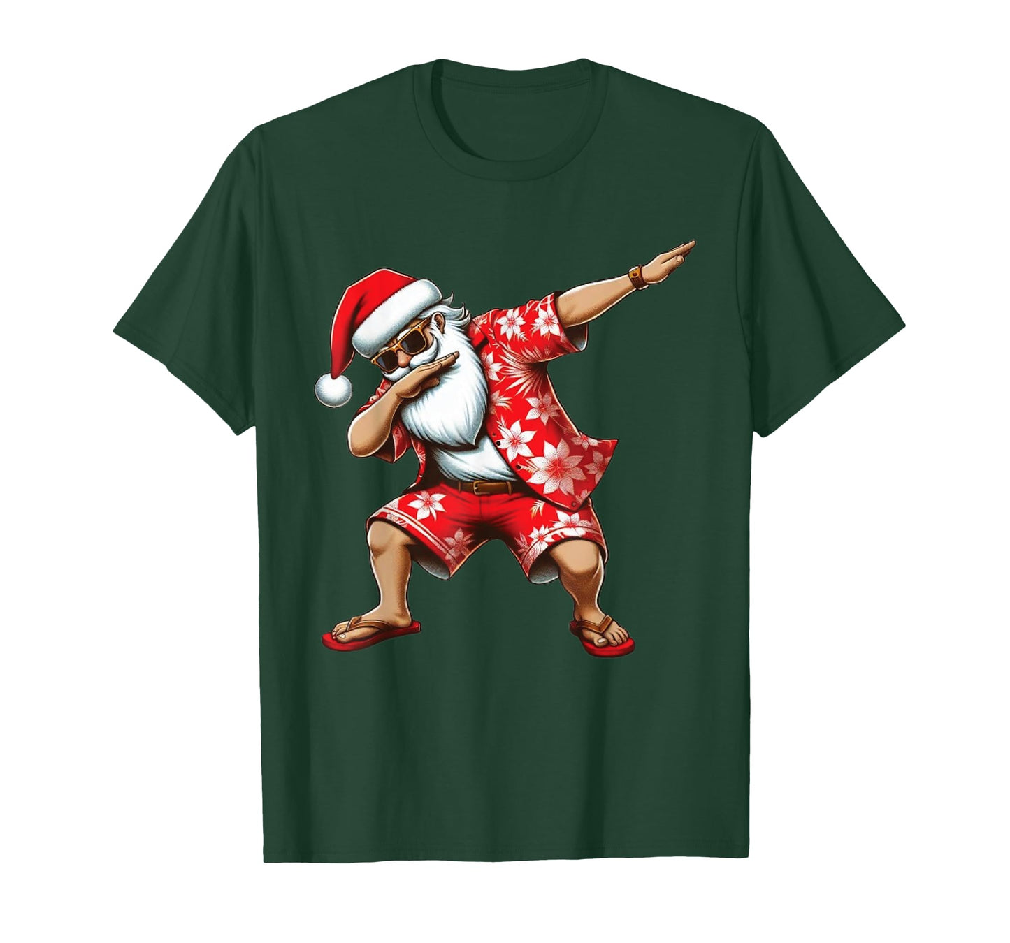 Dabbing Santa Christmas in July Boys Men Hawaiian Xmas Dab T-Shirt