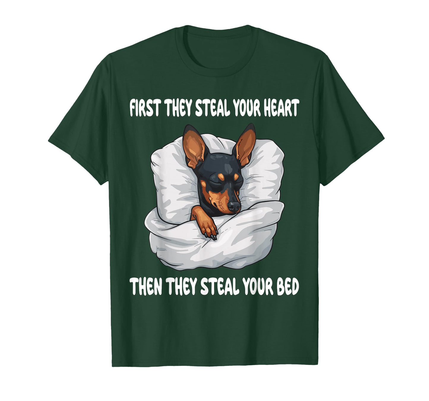 Miniature Pinscher Sleeping Pajamas Nightgown T-Shirt