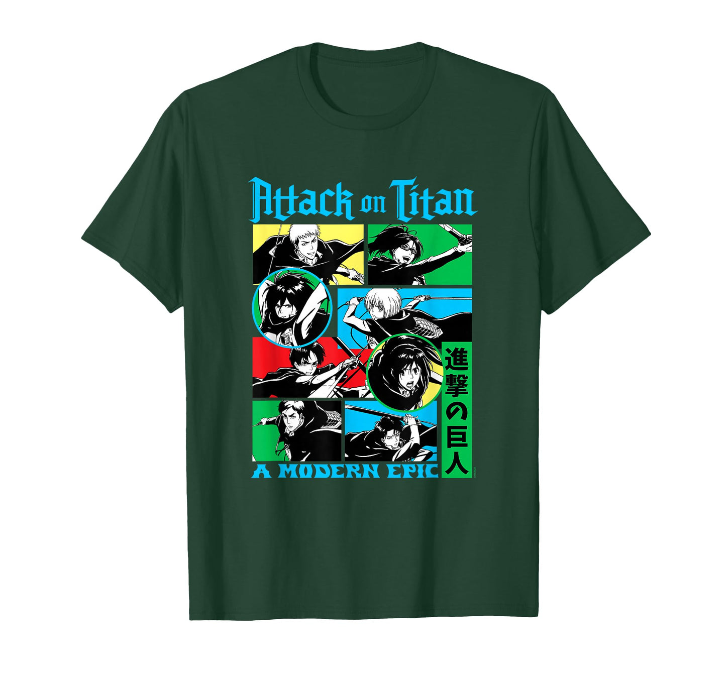 Attack on Titan Character Frame Collage Colorful AOT Anime T-Shirt