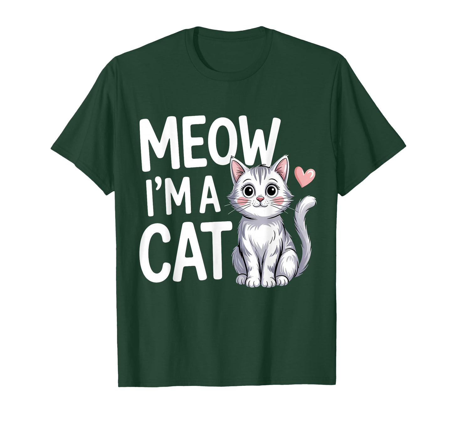 Meow I'm A Cat Cute Kitten Heart Lover T-Shirt
